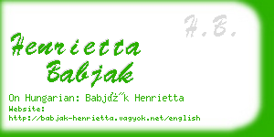 henrietta babjak business card